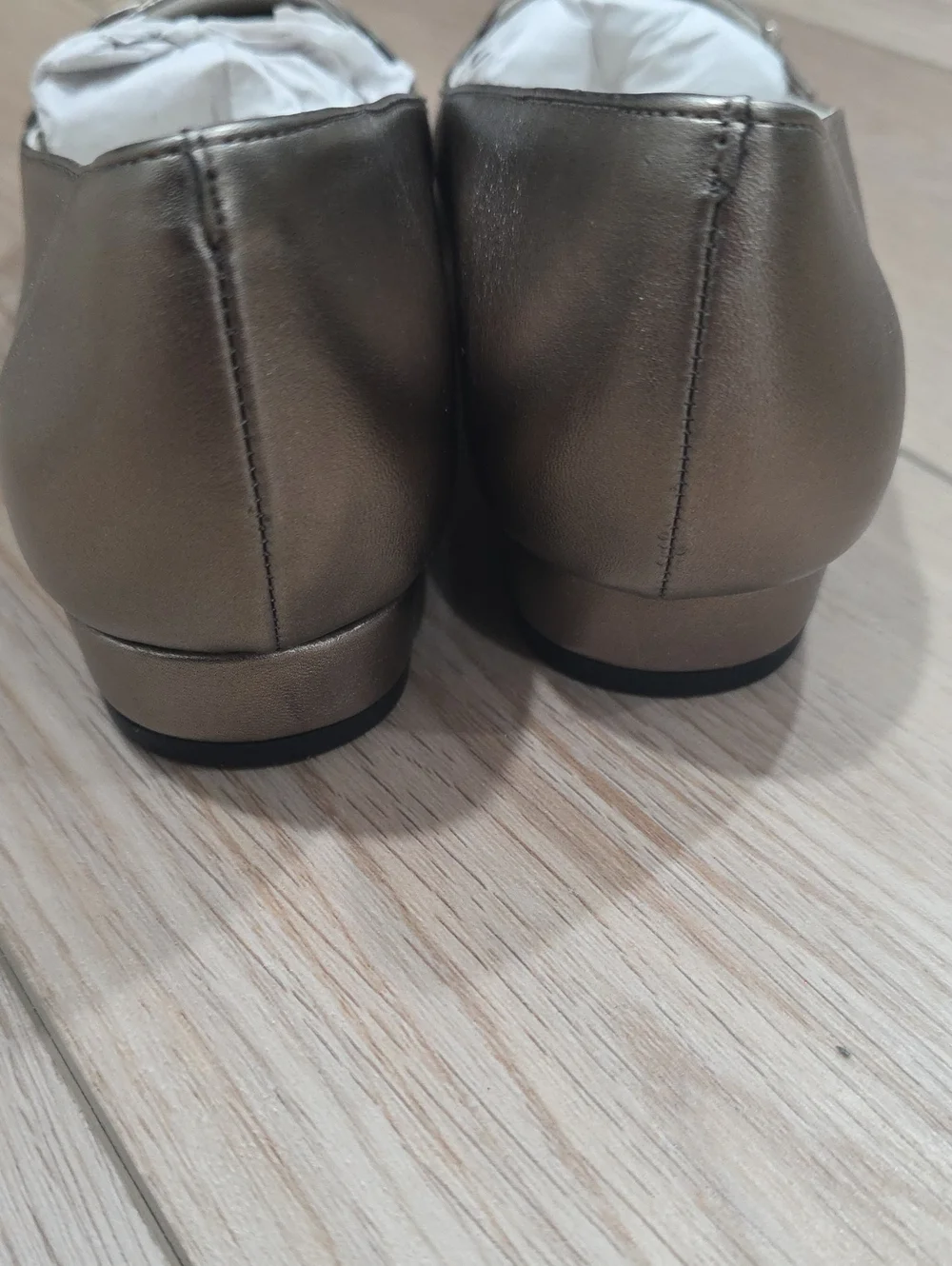 Anne Klein Metallic Pewter Pointed-Toe Buckle Pumps